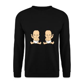Twin Babys - Unisex Pullover - Schwarz - Vorne - Alina (178cm) & Michal (187cm)
