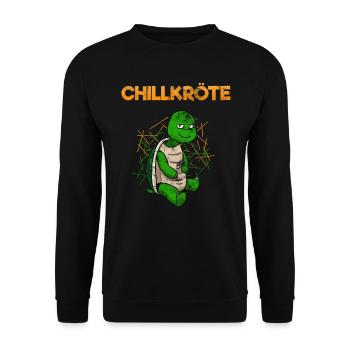 Chillige Schildkröte Gechillte Lustig Spruch - Unisex Pullover - Schwarz - Vorne - Alina (178cm) & Michal (187cm)