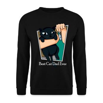 Best cat daddy father in the world cat design - Unisex Sweatshirt - black - Front - Alina (178cm) & Michal (187cm)