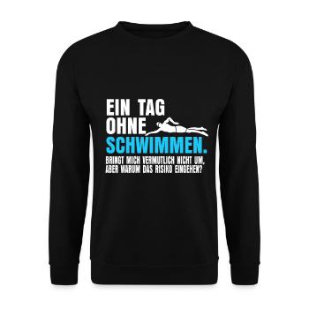 Schwimmen Schwimmlehrer - Unisex Pullover - Schwarz - Vorne - Alina (178cm) & Michal (187cm)