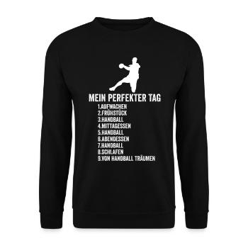 Handball - Unisex Pullover - Schwarz - Vorne - Alina (178cm) & Michal (187cm)