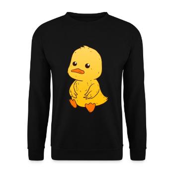 Entchen Ente - Unisex Pullover - Schwarz - Vorne - Alina (178cm) & Michal (187cm)