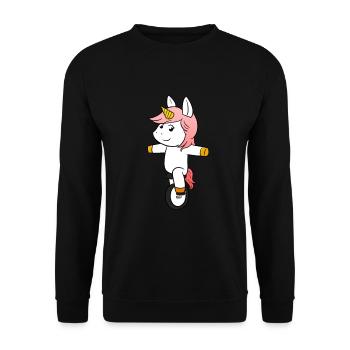 Unicycle unicorn unicyclist - Unisex Sweatshirt - black - Front - Alina (178cm) & Michal (187cm)