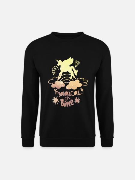 Einhorn, Einhörner, Ich liebe Einhörner, Geschenk - Unisex Pullover - Schwarz