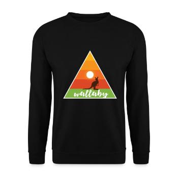 Wallaby Triangel Dreieck - Unisex Pullover - Schwarz - Vorne - Alina (178cm) & Michal (187cm)