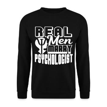 Psychologue Real Men Marry Psychologist - Sweat-shirt Unisexe - noir - Devant - Alina (178cm) & Michal (187cm)