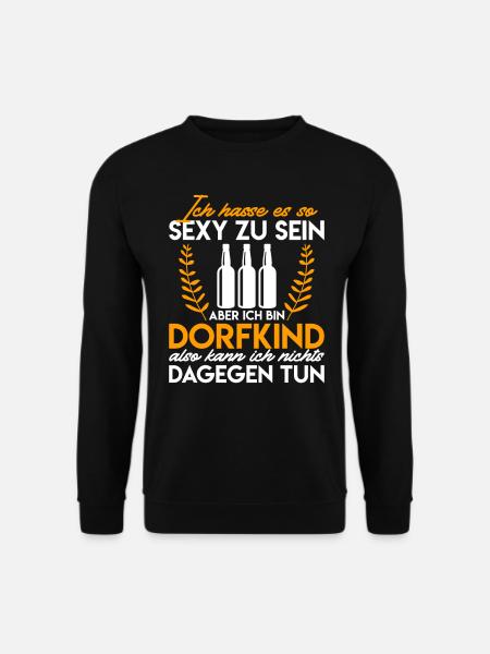 Dorfkind Lustiger Landwirtschaft Spruch - Unisex Pullover - Schwarz