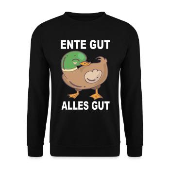 Ente Gut Alles Gut - Unisex Pullover - Schwarz - Vorne - Alina (178cm) & Michal (187cm)