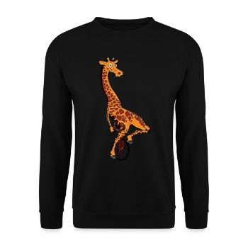 Monocycle, girafe monocycle - Sweat-shirt Unisexe - noir - Devant - Alina (178cm) & Michal (187cm)