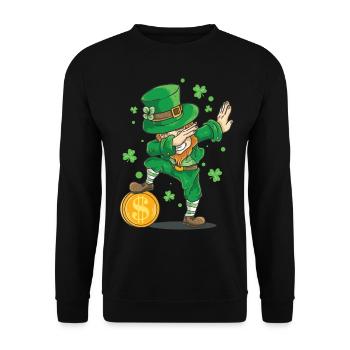 Saint-Patrick Dabbende Dabbing Leprechaun Boys - Sweat-shirt Unisexe - noir - Devant - Alina (178cm) & Michal (187cm)