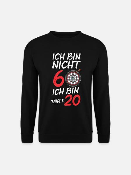 60 Jahre Dart Dartscheibe Geschenk Geburtstag - Unisex Pullover - Schwarz