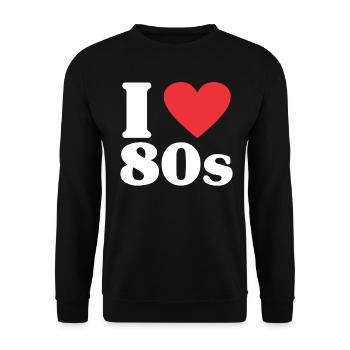 80 amour coeur nostalgie cadeau anniversaire - Sweat-shirt Unisexe - noir - Devant - Alina (178cm) & Michal (187cm)