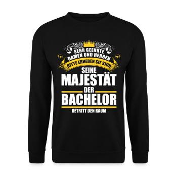 Bachelor 2020 Abschluss Geschenk - Unisex Pullover - Schwarz - Vorne - Alina (178cm) & Michal (187cm)
