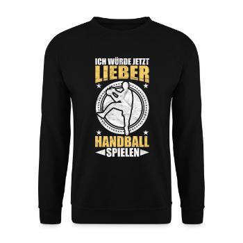 Handball Handballspieler - Unisex Pullover - Schwarz - Vorne - Alina (178cm) & Michal (187cm)