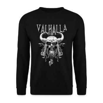 Wikinger Walhalla Odin Geschenk - Unisex Pullover - Schwarz - Vorne - Alina (178cm) & Michal (187cm)