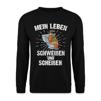 Lustiges Schweißer Geschenk - Unisex Pullover - Schwarz - Vorne - Alina (178cm) & Michal (187cm)