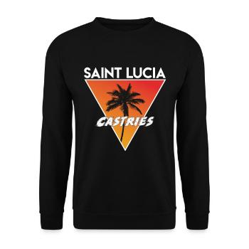 St. Lucia mit Hauptstadt - Unisex Pullover - Schwarz - Vorne - Alina (178cm) & Michal (187cm)