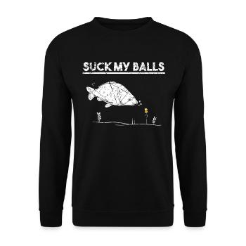 Carp boilies saying carp angler angler fishing - Unisex Sweatshirt - black - Front - Alina (178cm) & Michal (187cm)