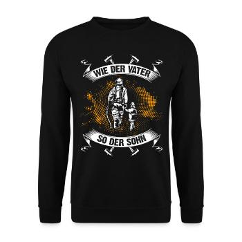 Feuerwehr Feuerwehrmann Vater und Sohn Design - Unisex Pullover - Schwarz - Vorne - Alina (178cm) & Michal (187cm)