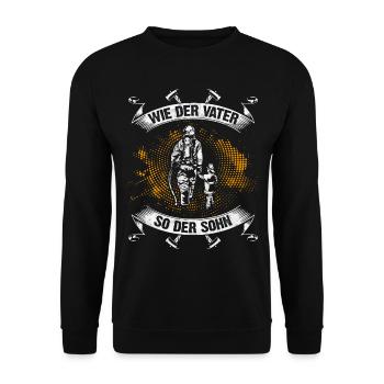 Feuerwehr Feuerwehrmann Vater und Sohn Geschenk - Unisex Pullover - Schwarz - Vorne - Alina (178cm) & Michal (187cm)