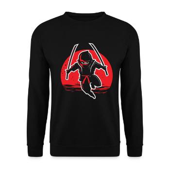 Ninja Japan arts martiaux épée combattant cadeau - Sweat-shirt Unisexe - noir - Devant - Alina (178cm) & Michal (187cm)