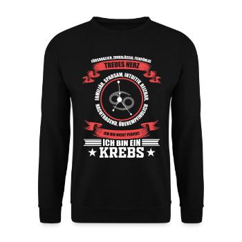 Lustiges Sternzeichen Krebs Geschenk - Unisex Pullover - Schwarz - Vorne - Alina (178cm) & Michal (187cm)