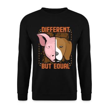 Different But Equal Tierliebe Tierliebhaber Veggie - Unisex Pullover - Schwarz - Vorne - Alina (178cm) & Michal (187cm)