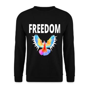 freedom Yog Freiheit George Geschenkidee - Unisex Pullover - Schwarz - Vorne - Alina (178cm) & Michal (187cm)