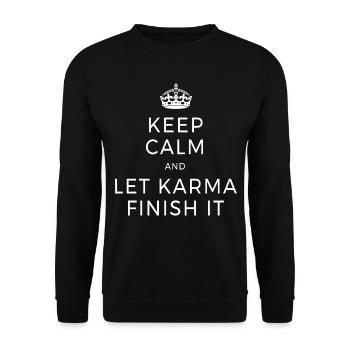 Keep Calm And Let Karma Finish It Yoga Dear Zen - Unisex Sweatshirt - black - Front - Alina (178cm) & Michal (187cm)