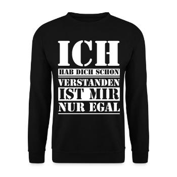 Egal ist mir Egal - Unisex Pullover - Schwarz - Vorne - Alina (178cm) & Michal (187cm)