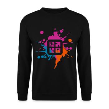Geocaching colored blob - Unisex Sweatshirt - black - Front - Alina (178cm) & Michal (187cm)