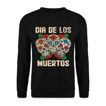 Dia De Los Muertos Floral Sugar Skull Mexican - Sweat-shirt Unisexe - noir - Devant - Alina (178cm) & Michal (187cm)