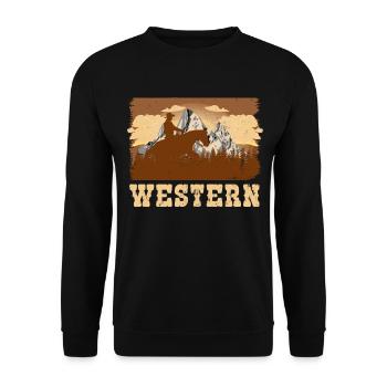 Western riding - Unisex Sweatshirt - black - Front - Alina (178cm) & Michal (187cm)