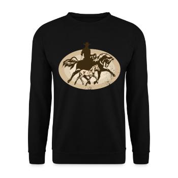 Westernreiten - Unisex Pullover - Schwarz - Vorne - Alina (178cm) & Michal (187cm)