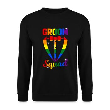 Gay Bachelor Party Lgbt Groom Squad - Unisex Sweatshirt - black - Front - Alina (178cm) & Michal (187cm)