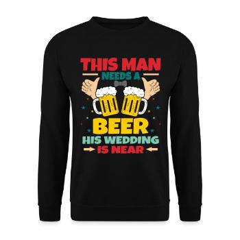 Jga Junggeselle Bier Spruch Lustig - Unisex Pullover - Schwarz - Vorne - Alina (178cm) & Michal (187cm)