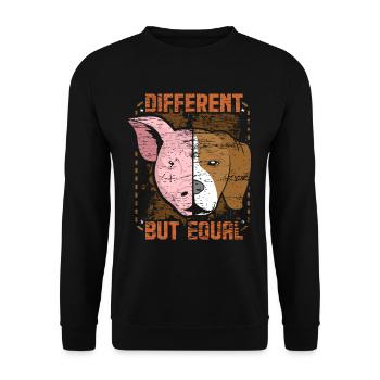 Vegetarier Geschenk - Unisex Pullover - Schwarz - Vorne - Alina (178cm) & Michal (187cm)