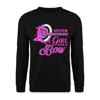 Bogenschießen - Unisex Pullover - Schwarz - Vorne - Alina (178cm) & Michal (187cm)