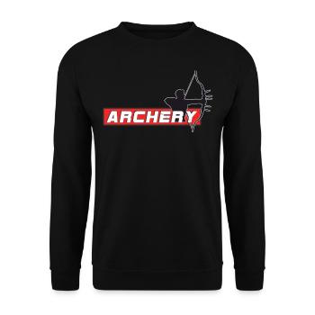 Bogenschießen - Unisex Pullover - Schwarz - Vorne - Alina (178cm) & Michal (187cm)