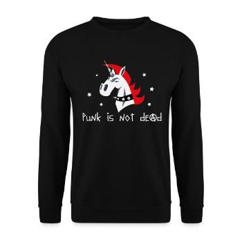 Punk is not dead, punk rock gift idea - Unisex Sweatshirt - black - Front - Alina (178cm) & Michal (187cm)