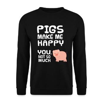 porc - Sweat-shirt Unisexe - noir - Devant - Alina (178cm) & Michal (187cm)