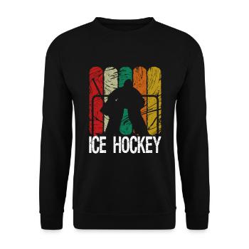 Eishockey Hockey Goalie Bodycheck Lustig Geschenk - Unisex Pullover - Schwarz - Vorne - Alina (178cm) & Michal (187cm)