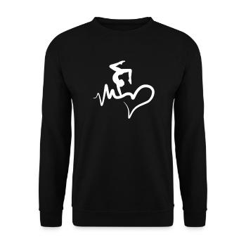 Gymnastik Turnerin Sport Akrobatik Geschenk - Unisex Pullover - Schwarz - Vorne - Alina (178cm) & Michal (187cm)