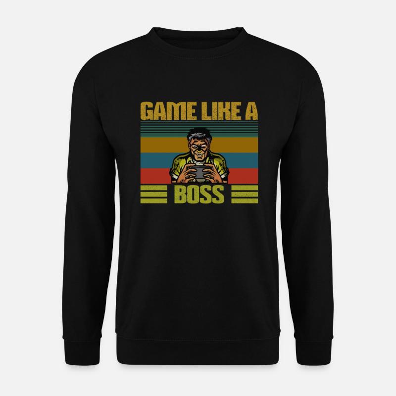 Game like a Boss retro vintage Gaming Design Hobby - Unisex Pullover - Schwarz