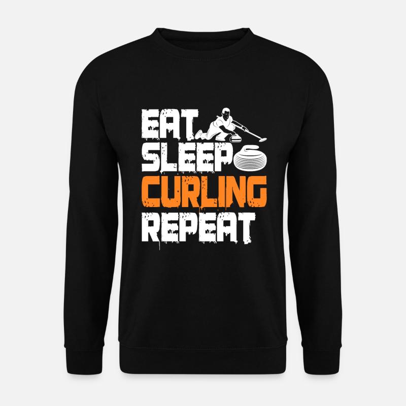 Curling Wintersport Eissport Eis Sport Geschenk - Unisex Pullover - Schwarz