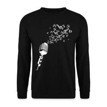 Microphone music notes clef singing karaoke - Unisex Sweatshirt - black - Front - Alina (178cm) & Michal (187cm)