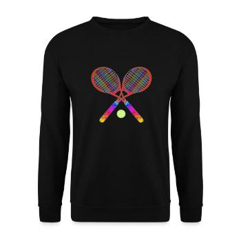 chemise enfant noire avec motif tennis amusant - Sweat-shirt Unisexe - noir - Devant - Alina (178cm) & Michal (187cm)