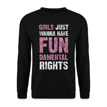 Les filles veulent juste avoir un cadeau pour les droits fondamentaux - Sweat-shirt Unisexe - noir - Devant - Alina (178cm) & Michal (187cm)