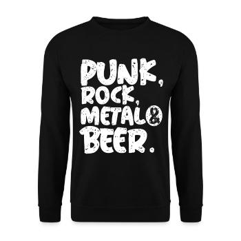 Punk rock beer festival party retro gift - Unisex Sweatshirt - black - Front - Alina (178cm) & Michal (187cm)