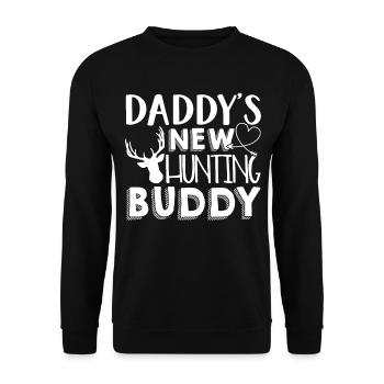Father's Day Daddy's New Hunting Buddy - Unisex Sweatshirt - black - Front - Alina (178cm) & Michal (187cm)
